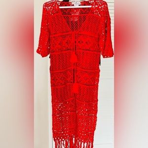 MUCHE et MUCHETTE. NWT. Crocheted Longline Kimono ❤️